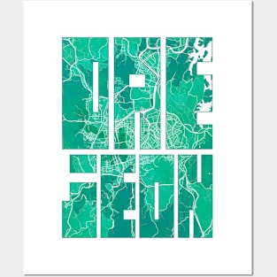 Daejeon, South Korea City Map Typography - Watercolor Posters and Art